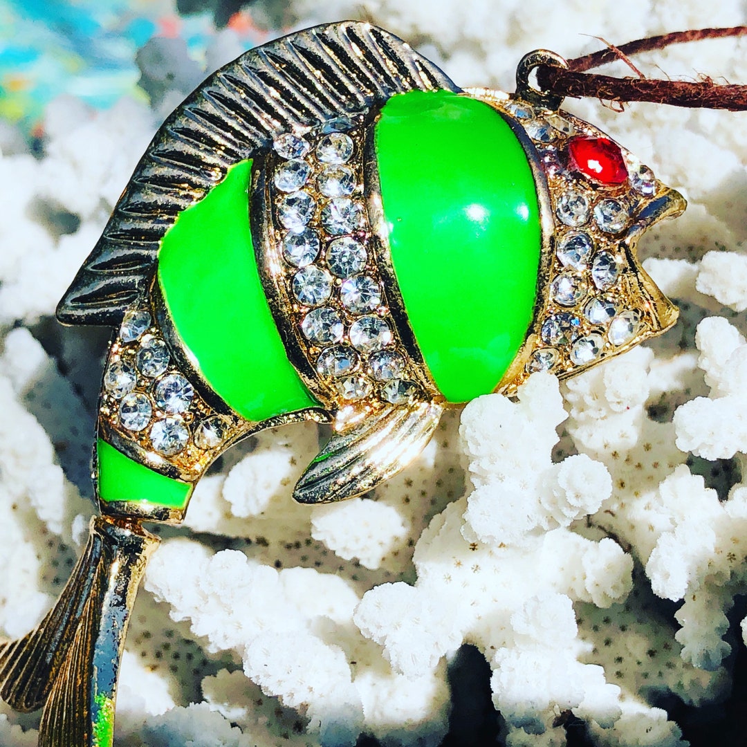 Carp Fish Golden Alloy Enamel Hollow Big Pendants, With Crystal ...