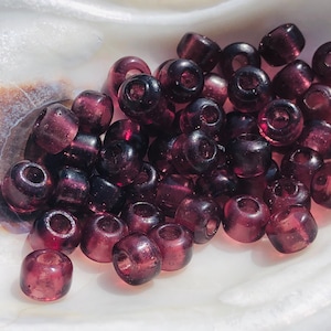 50pc  Macrame Beads -Purple Glass Crow Bead  -Glass Crow Rollers Beads. {E2-162#01087}