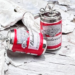Beer Can Bottle Earrings/ Alcohol Fun Dangle Earrings .{B7-67#00495}