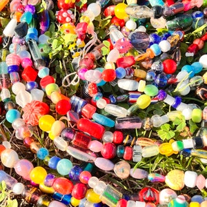 HANDMADE: Hanging  Colorful Wind Chime-Glass Beads -Beach Decor-Glass Bead Strand/ Glass beads. {C5-96# 00856}