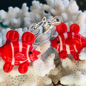 Glass Fish Earrings Dangle Drop/ Finding Nemo Earrings. {P2-1574#2069}