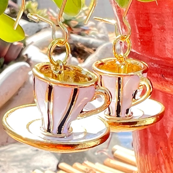 Tea Cup Earrings  / Drop Earrings / Cute Dangles Earrings