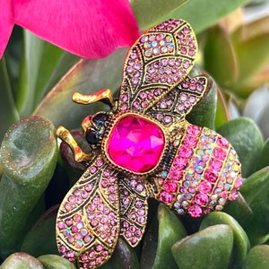 Vintage Rhinestone Beetle Brooch: Insect Pin, Hat, Bag Clip