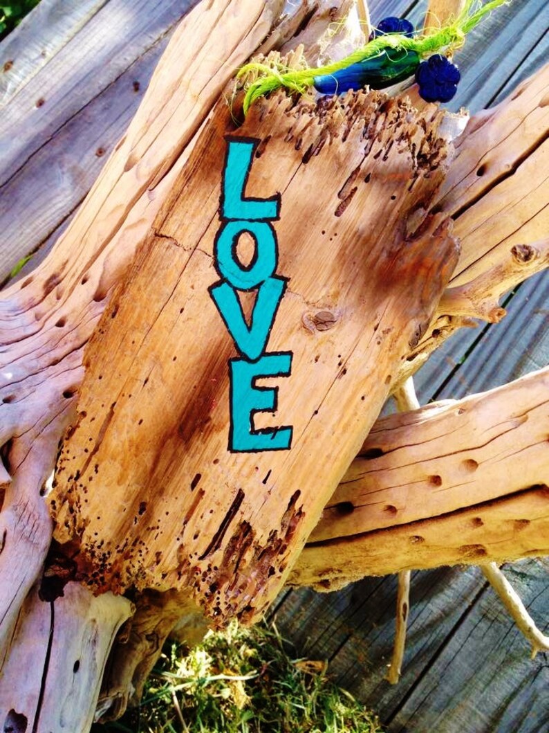 LOVE-Colorful Hand Painted Driftwood Sign Valentine's Day Gift-Rustic Wedding Decoration,SyroCa designs.F1-19600449 image 3