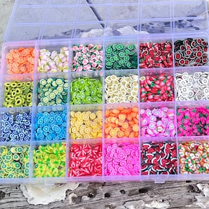 SUPPLY: Clay Fruit 3D Polymer Slices 24 Colors Flat Round Polymer Clay /Fruit Nail Art Slices Polymer. {Q1-1679#02598}