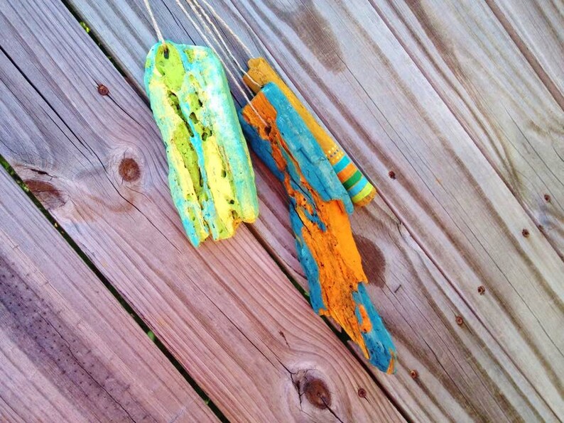 Art Hanging Painted Driftwood Driftwood With Holes Colorfull Etsy