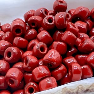 ANTIQUE: 1800&#39;s to 1920&#39;s -30 grams Venetian  Mohogany Red Seed Bead - Loose Beads - Made in Italy.  {E3-165#001096}