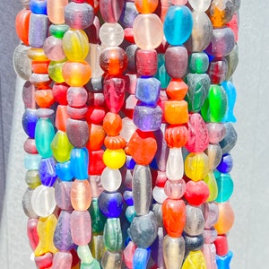 Sea Glass Colorful Wind Chime/ Sea Glass Beads /Beach Decor/ Glass Bead Strand/ Sea Glass. {N5-1546#01645}