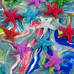 40pc Acrylic Starfish / Sea Creature Embellishment. {P1-1559#1998}