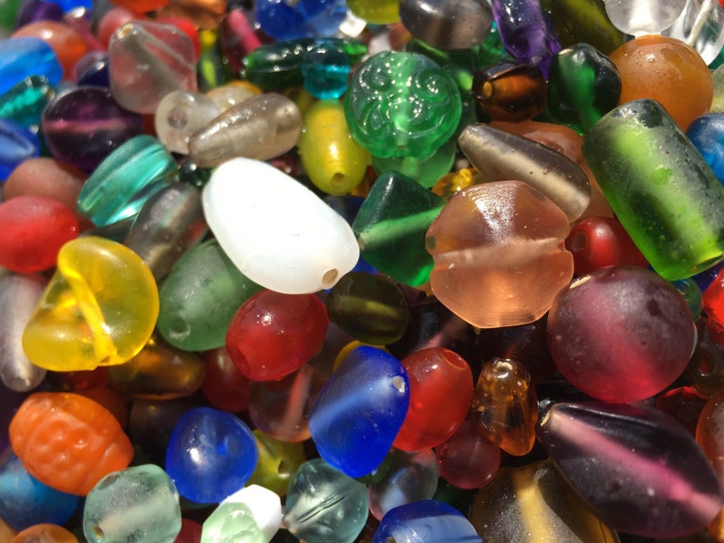 SUPPLY 50 Vintage Seaglass Mix Glass Beads/ BULK Assorted Etsy