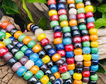 Crow bead Hanging  Colorful Wind Chime-Glass Roller Beads -Beach Decor-Glass Bead Strand/ Glass beads. {C6-97#00861}