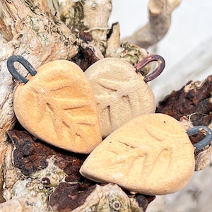 4pc Ceramic Pendants /Hand Made Mexican Beads /Natural Terra Cotta Color Beads. {E8-185#0012301}