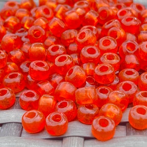 50 Stück Bunte Durchscheinend Orange Krähe Perlen Roller Perlen-Glasperlen. {C5-96#00856}