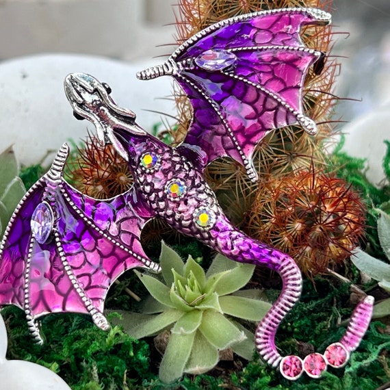Rinhoo Retro Pearl Enamel Dragon Brooch – Gold Metal, White Pearl – 4.2x3.5cm – Handmade Dragon Year Gift
