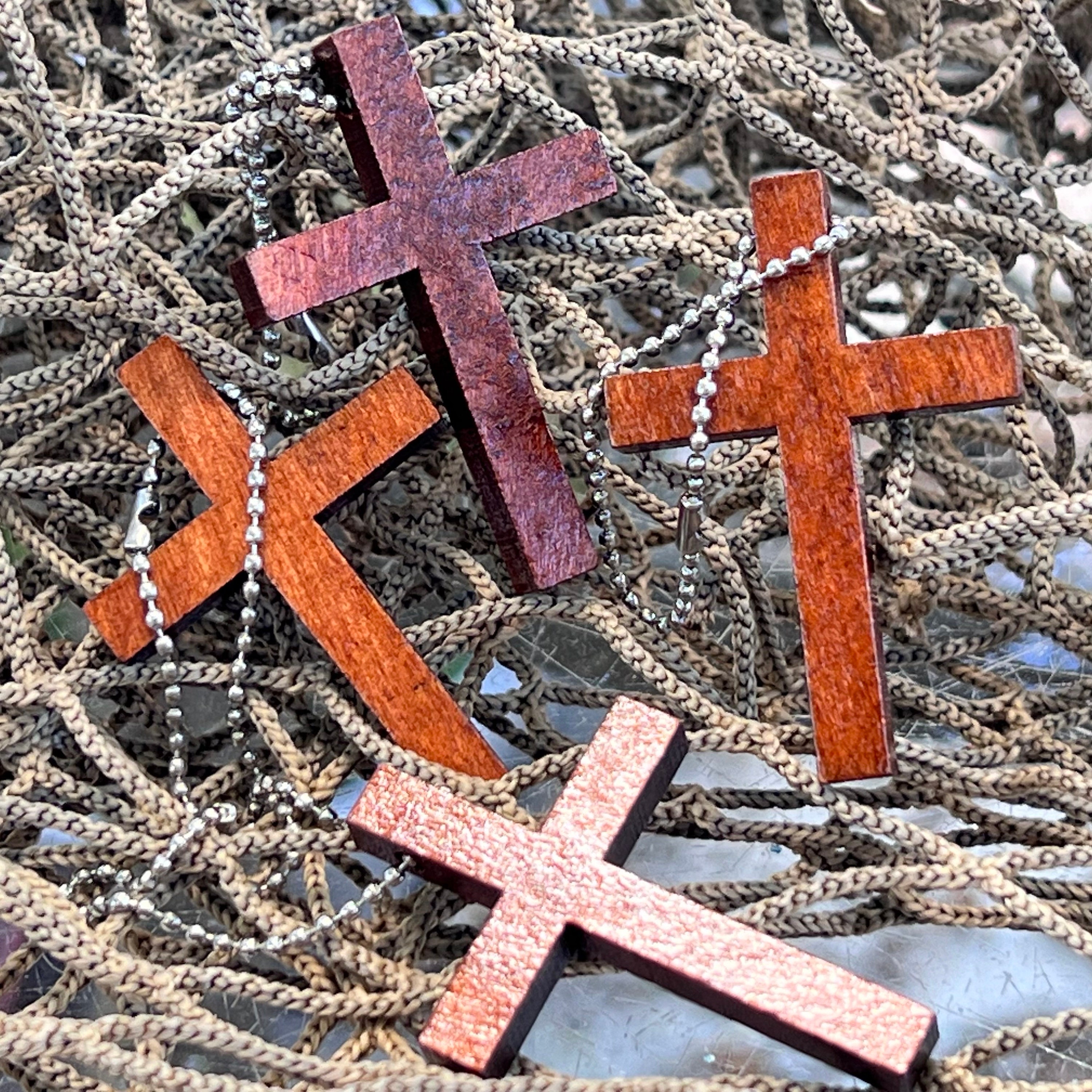 5pc Crosses /wood Cross Keychain/pendants/ Religious Accessory