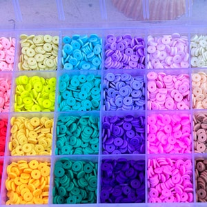 Clay Beads 7200 Pcs 2 Boxes Bracelet Making Kit 24 Colors Polymer