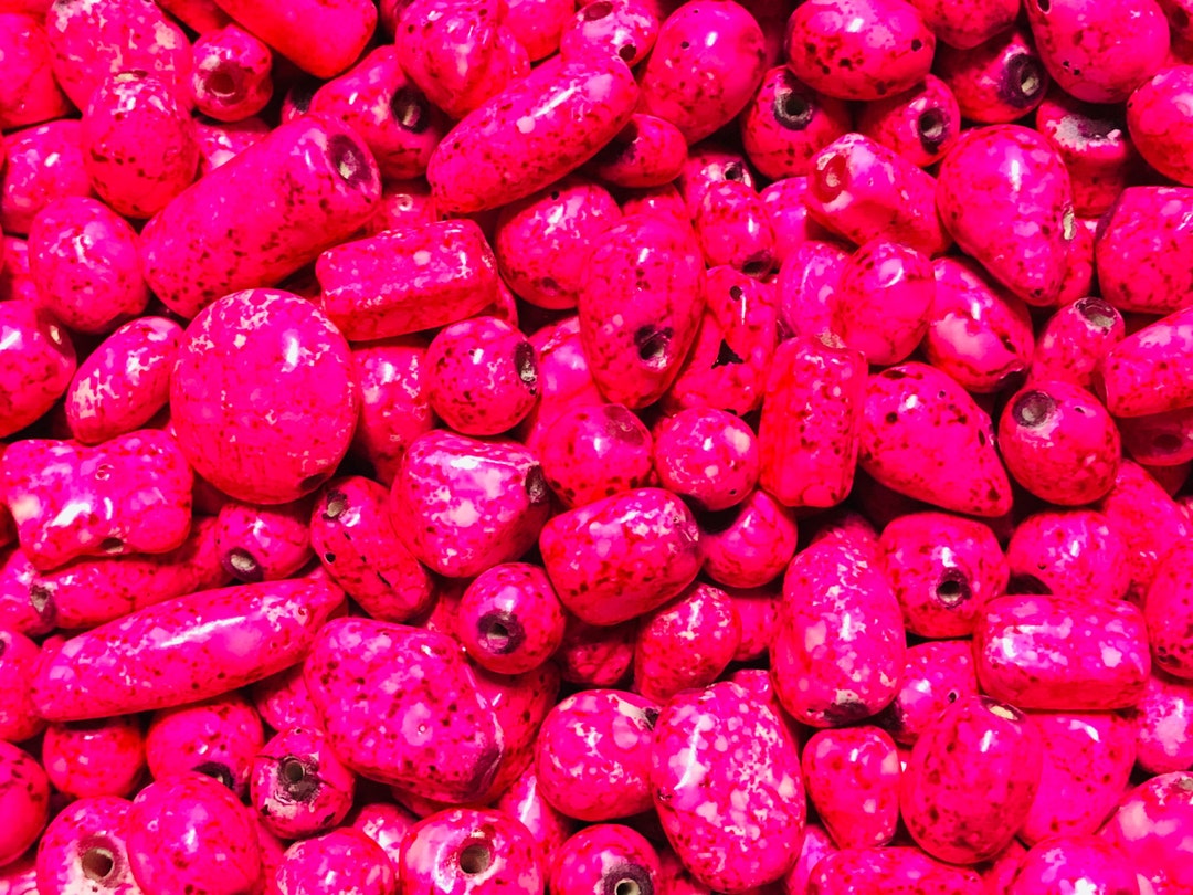50 Hot Pink Marble Glass Beads: Rustic Speckled Mix (5-20mm) - Etsy