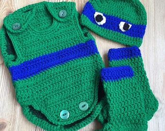 Teenage mutant ninja turtle baby costume with shell