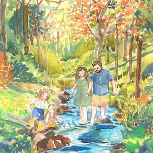 Custom Children&#39;s Book Illustration: Watercolor Art, Personalized Storybook