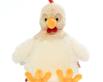 Plush Personalized Chicken With Name Only, Stuffed Animal, Kid Gift, Personalized Baby Gift, Embroidered Chicken, Christmas Gift