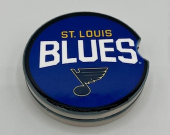 St. Louis Blues Car Coaster Set of 2, Ceramic Car Coaster, Saint Louis Blues Car Coasters for sports fan, Gifts under 20