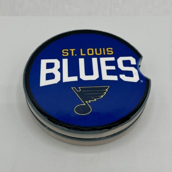 St. Louis Blues Car Coaster Set of 2, Ceramic Car Coaster, Saint Louis Blues Car Coasters for sports fan, Gifts under 20