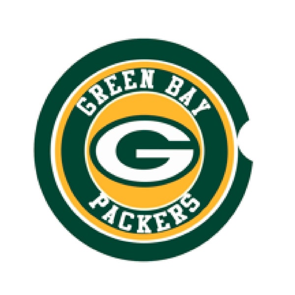 Green Bay Packers Ceramic Car Coaster Set of 2, Packers Car Coaster, Car Coasters for sports fan, Green Bay Packers Gift, Gifts under 20