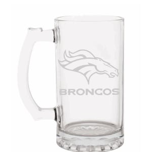 NFL Denver Broncos Engraved Beer Mug, Denver Broncos gift, Beer Mug, 16 or 26oz Engraved Beer Mug - Denver Broncos Beer Mug &quot;With Name&quot;