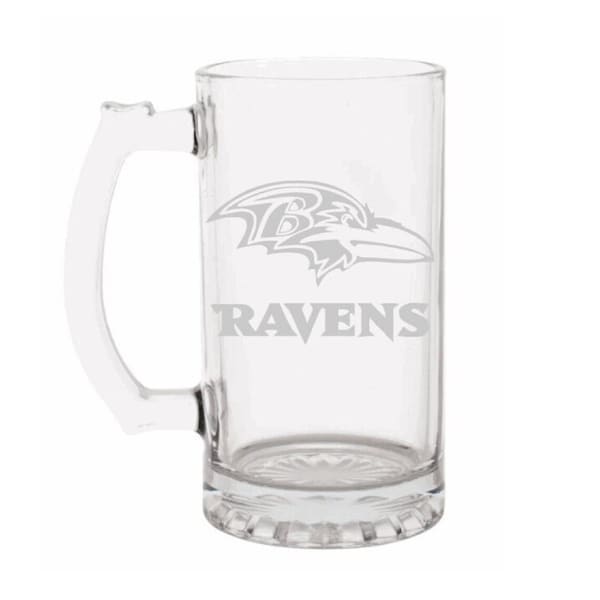 Baltimore Ravens Engraved Beer Mug, Ravens gift, Beer Mug, 16 or 26oz Engraved Beer Mug, Etched Beer Mug 16oz. Gift for Ravens Fan with name