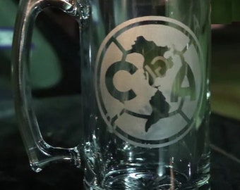 Club America Engraved Beer Mug, 16 or 26oz Engraved Beer Mug, Etched Beer Mug. Valentines Gift for Him, Valentine's Day