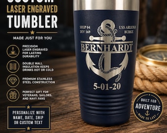 Navy PIR cup/Navy Graduation Gift Personalized Navy Anchor/Anchor Tumbler/Hotel Door Hanger/Anchor Door/PIR Navy/Bootcamp