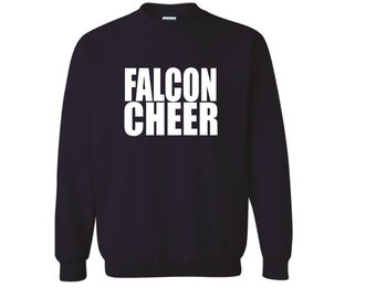 Navy Dark Blue Falcon Cheer - Cotton Fleece Crew - (Pickup Only)