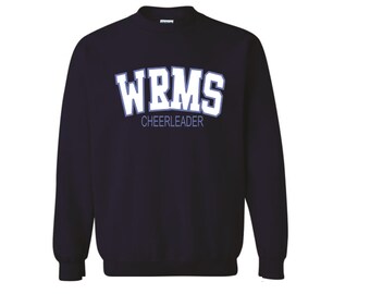 Navy Dark Blue WRMS Cheer  - Cotton Fleece Crew -  (Pickup Only)