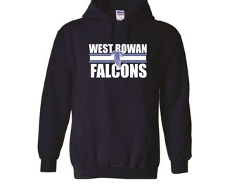 Navy Dark Blue - West Rowan Falcons - Cotton Hoodie - (Pickup Only)