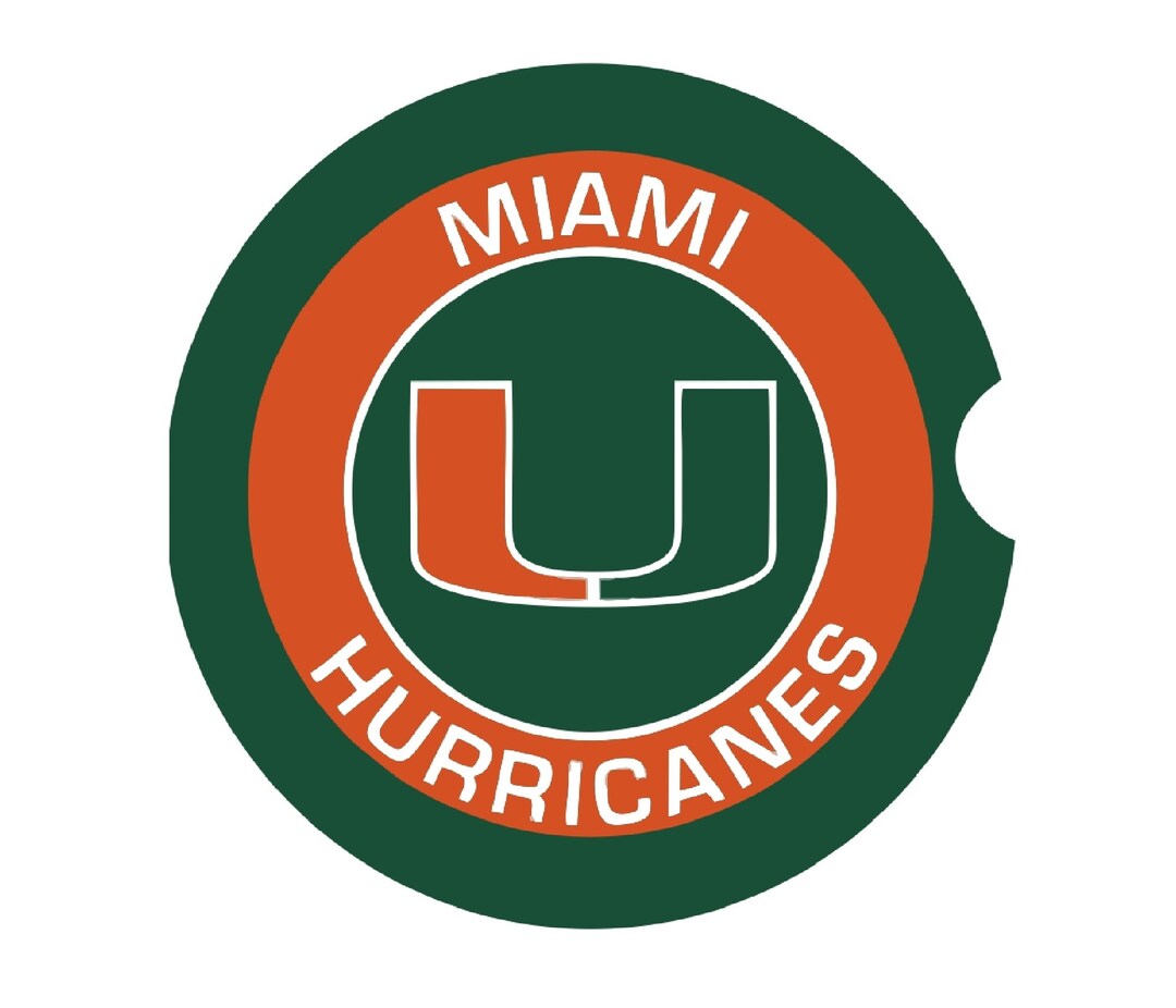 Miami Hurricanes Ceramic Car Coaster Set of 2, University of Miami Car Coaster, Your Choice of 2