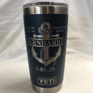 Navy PIR, Navy Graduation gift, YETI Tumbler | 20oz or 30oz Rambler | Laser Engraved Custom YETI Cup | Custom Engraved Tumbler | Insulated