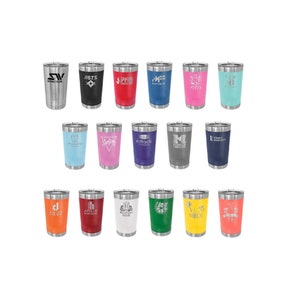 Personalized Pint Glass, Your Choice of Image/Words,Laser Engraved,16 oz. Slider Lid,Polar Camel Insulated Stainless Steel,Custom Pint Glass