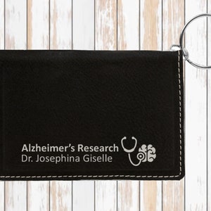 Llavero id wallet, monograma ID monedero llavero. Monedero de llavero de cuero personalizado, regalo comercial personalizado, titular de identificación