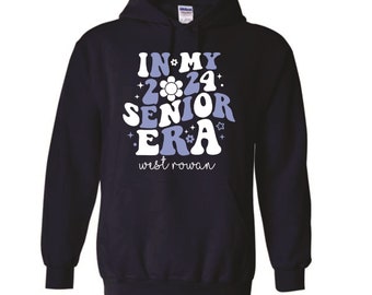 In My 2024 Senior Era Falcons Navy Blue Cotton Hoodie - (Pickup Only)