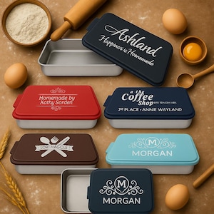 Custom Engraved Cake Pan with Lid: Personalized Baking Gift, Homeware