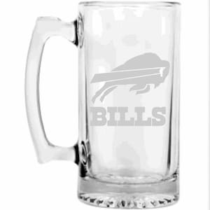 Buffalo Bills Engraved Beer Mug, Buffalo Bills gift, Beer Mug, 16 or 26oz Engraved Beer Mug, Etched Beer Mug. Gift for Bills Fan "with name"