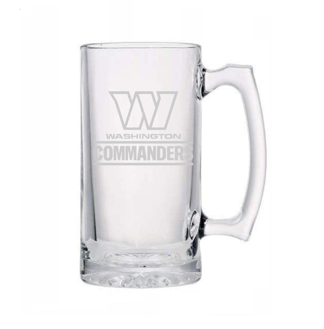 Washington Commanders Engraved Beer Mug, Commanders Gift, NFL Beer Mug, 16 or 26oz Engraved Beer