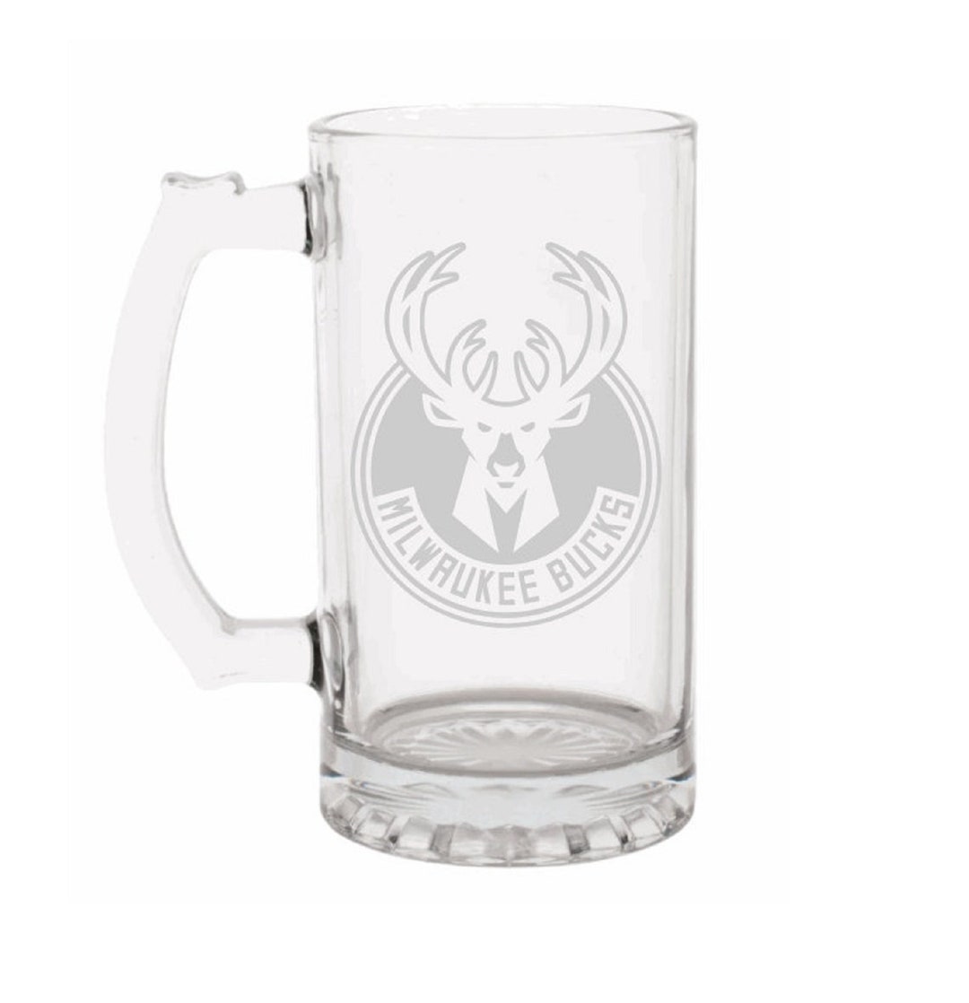 NBA Milwaukee Bucks Engraved Beer Mug, Bucks Gift, Beer Mug, 16 or 26oz