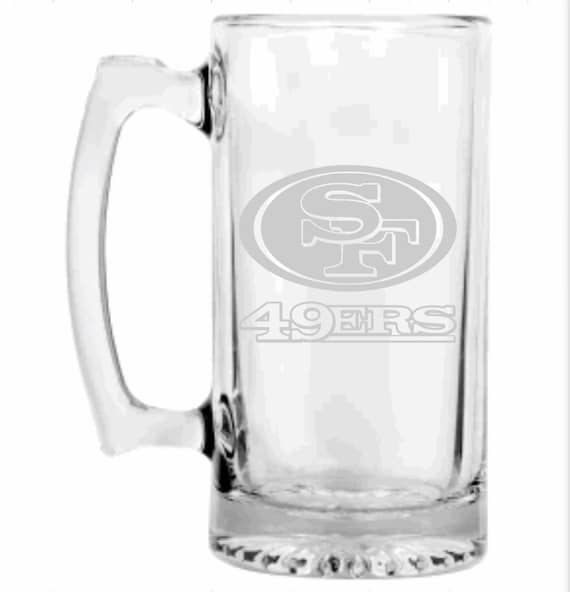 San Francisco 49ers Engraved Beer Mug, 49ers gift, Beer Mug, 16 or 26oz Engraved Beer Mug, Etched Beer Mug. Gift for 49ers Fan "with name"