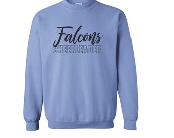 Light Blue Falcons Cheerleader Cotton Fleece Crew -  (Pickup Only)
