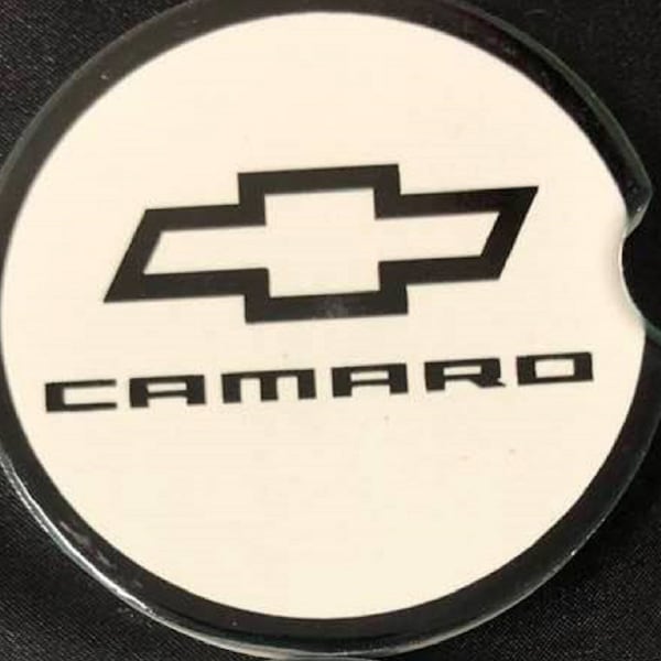 White Chevrolet Camaro Ceramic Car Coasters, Set of 2, Chevrolet Camaro Car Coaster, Car Coasters for Men, Camaro Coaster, Gifts under 20