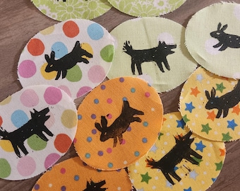 Party Animals mini fabric sew on patch pair