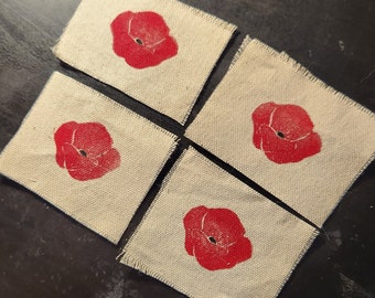 Canvas Poppy Mini Patch