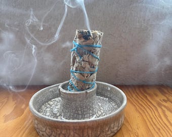 Palo Santo Holder, Raku by Raquel Muslin