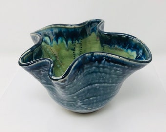 Wheel Thrown & Altered Sculptural Salt Fired Bowl
